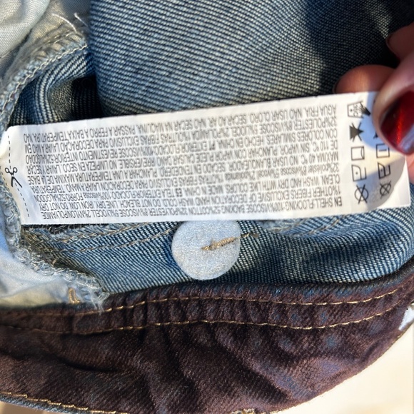 Forever 21 Women's High Rise Slim Fit Flare Leg Flocked Jeans NWOT Sz 28 - Picture 7 of 12